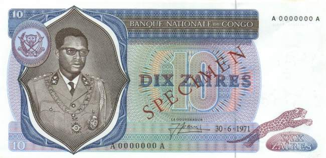 10 Zaïres 30.6.1971